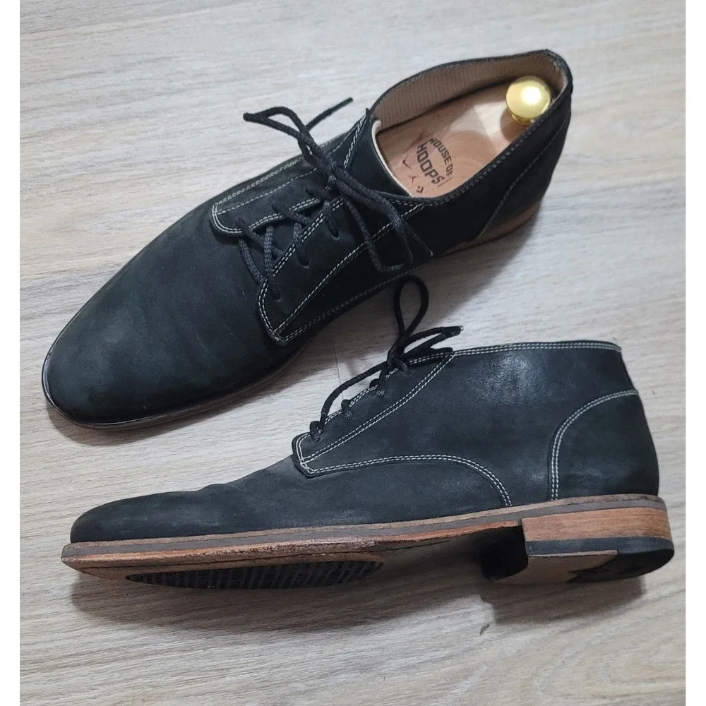 Donald J Pliner Men's Conan Black Nubuck Leather Chukka Boots Size 10.5‎ M